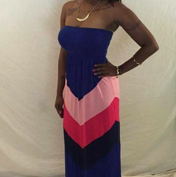 ⚡Mandy Chevron Stripe Design Maxi Dress - Picture 4 of 4